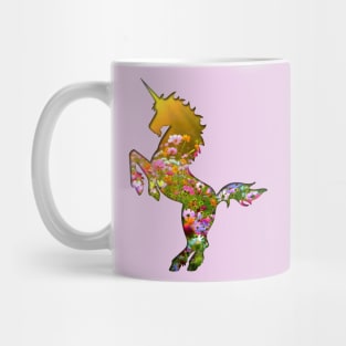 Field of Flowers Unicorn Silhouette Mug